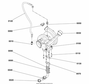 Engine Group - Turbo Charger Diagram and Parts List for 080018-02  Briggs and Stratton Generator